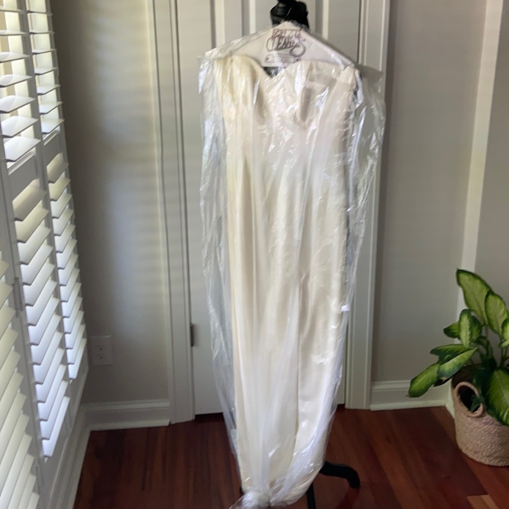 90s Vintage White Formal Strapless Dress Size 6 - Picture 12 of 14